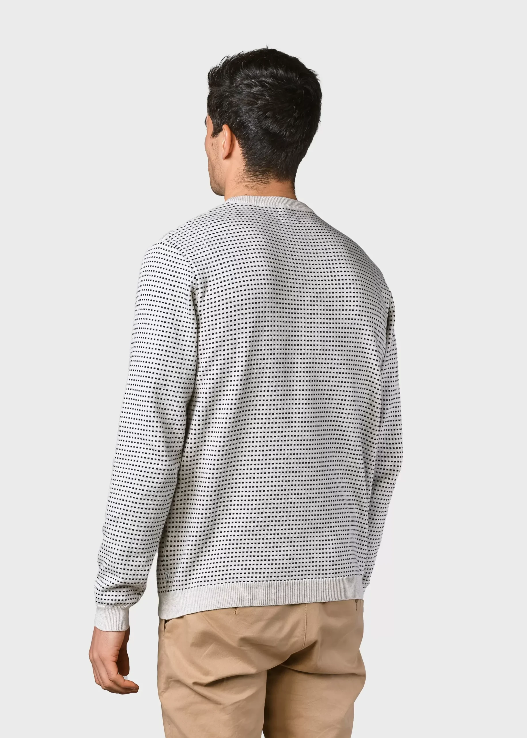 Klitmoller Collective Strick-Otto knit - Cream melange/navy dots Creammelange/navydots