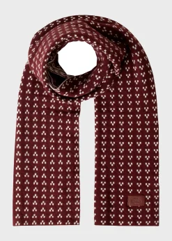 Klitmoller Collective Accessories-Pattern scarf - Bordeaux/cream
