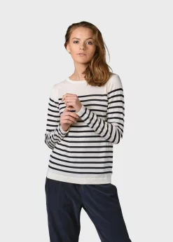 Klitmoller Collective Strick-Paula knit - Cream/navy Navy/cream
