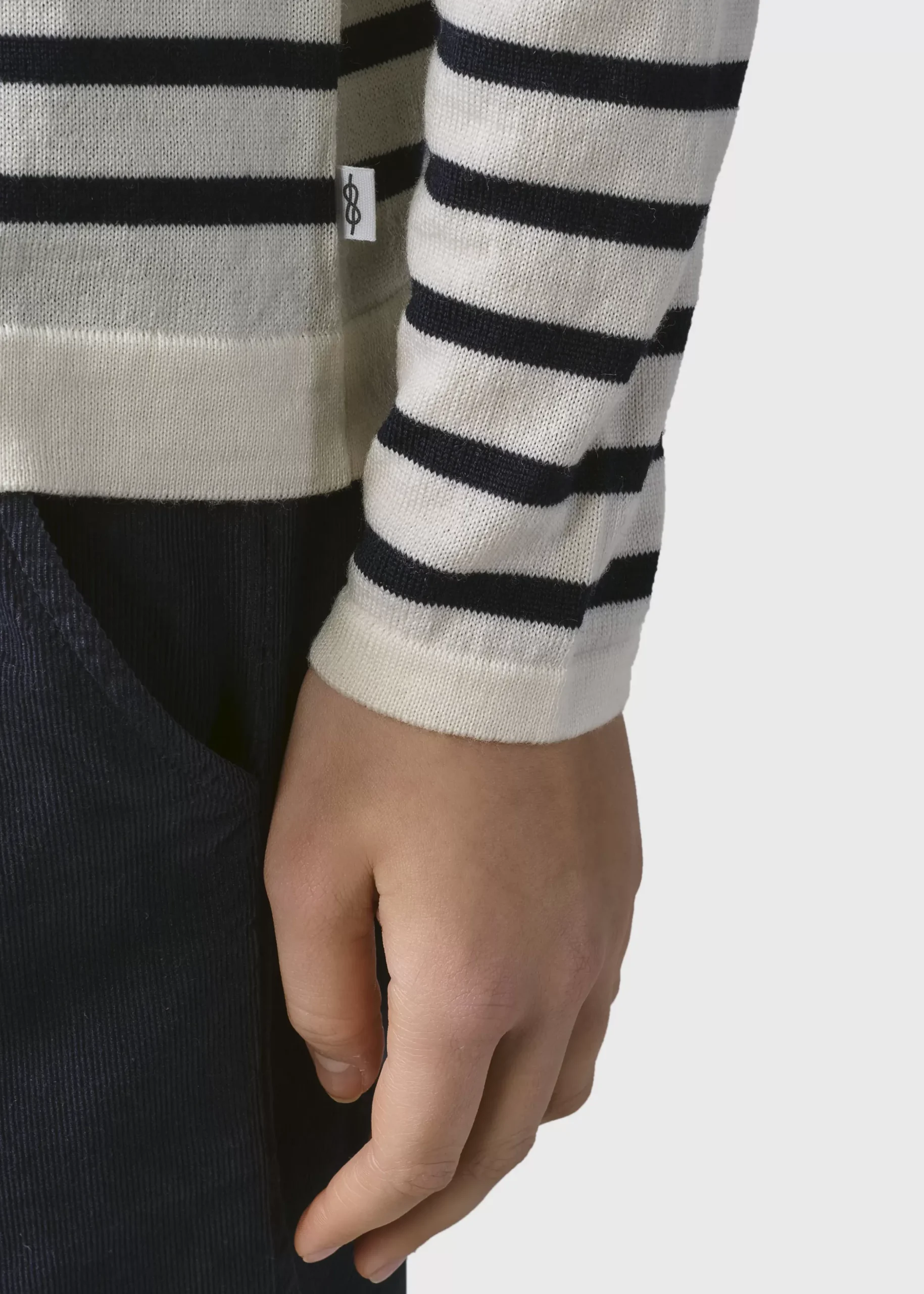 Klitmoller Collective Strick-Paula knit - Cream/navy Navy/cream