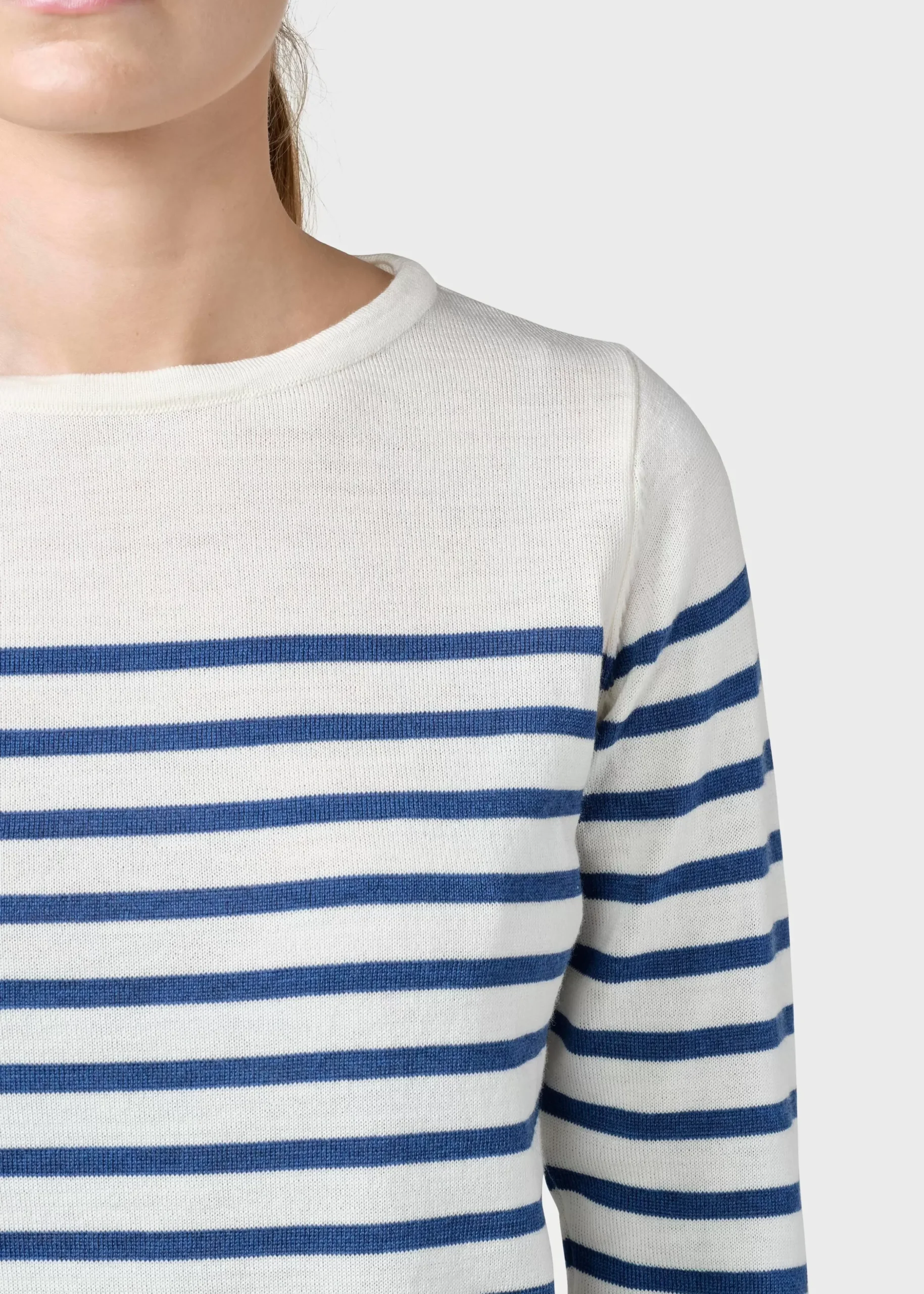 Klitmoller Collective Strick-Paula knit - Cream/ocean Navy/cream