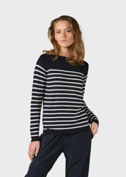 Klitmoller Collective Strick-Paula knit - Navy/cream
