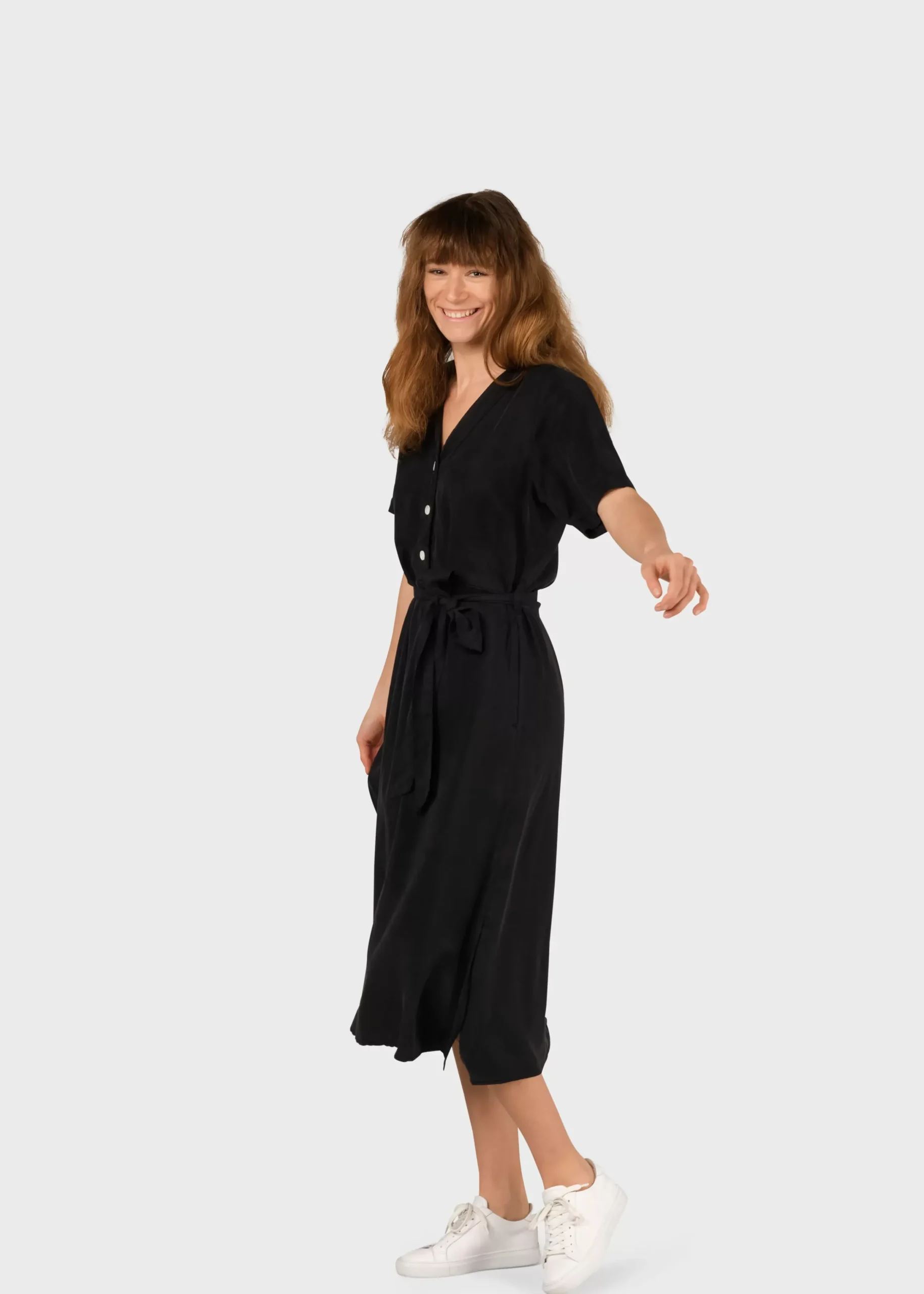 Klitmoller Collective Kleider-Pernille dress - Black Lightbluechambrey