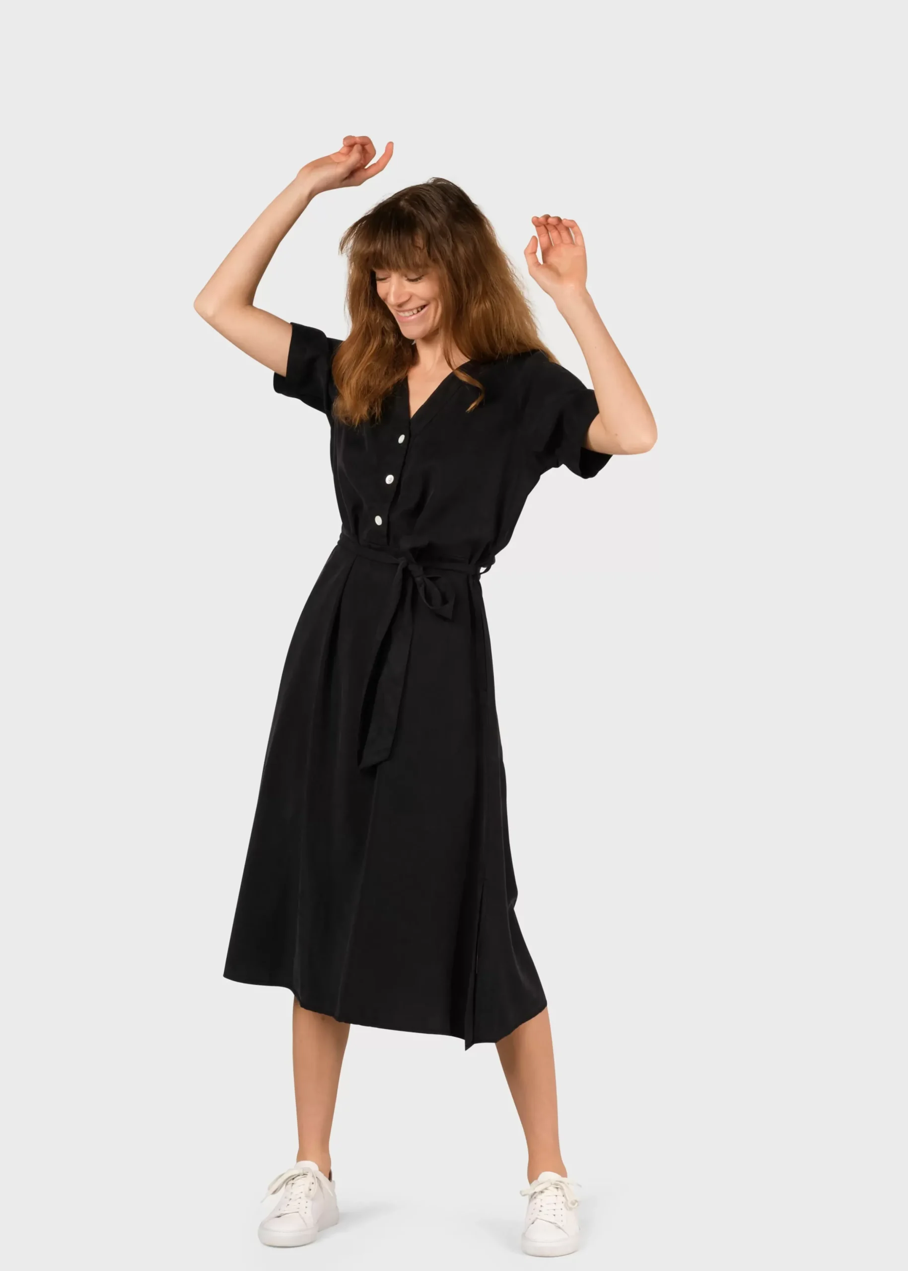 Klitmoller Collective Kleider-Pernille dress - Black Lightbluechambrey