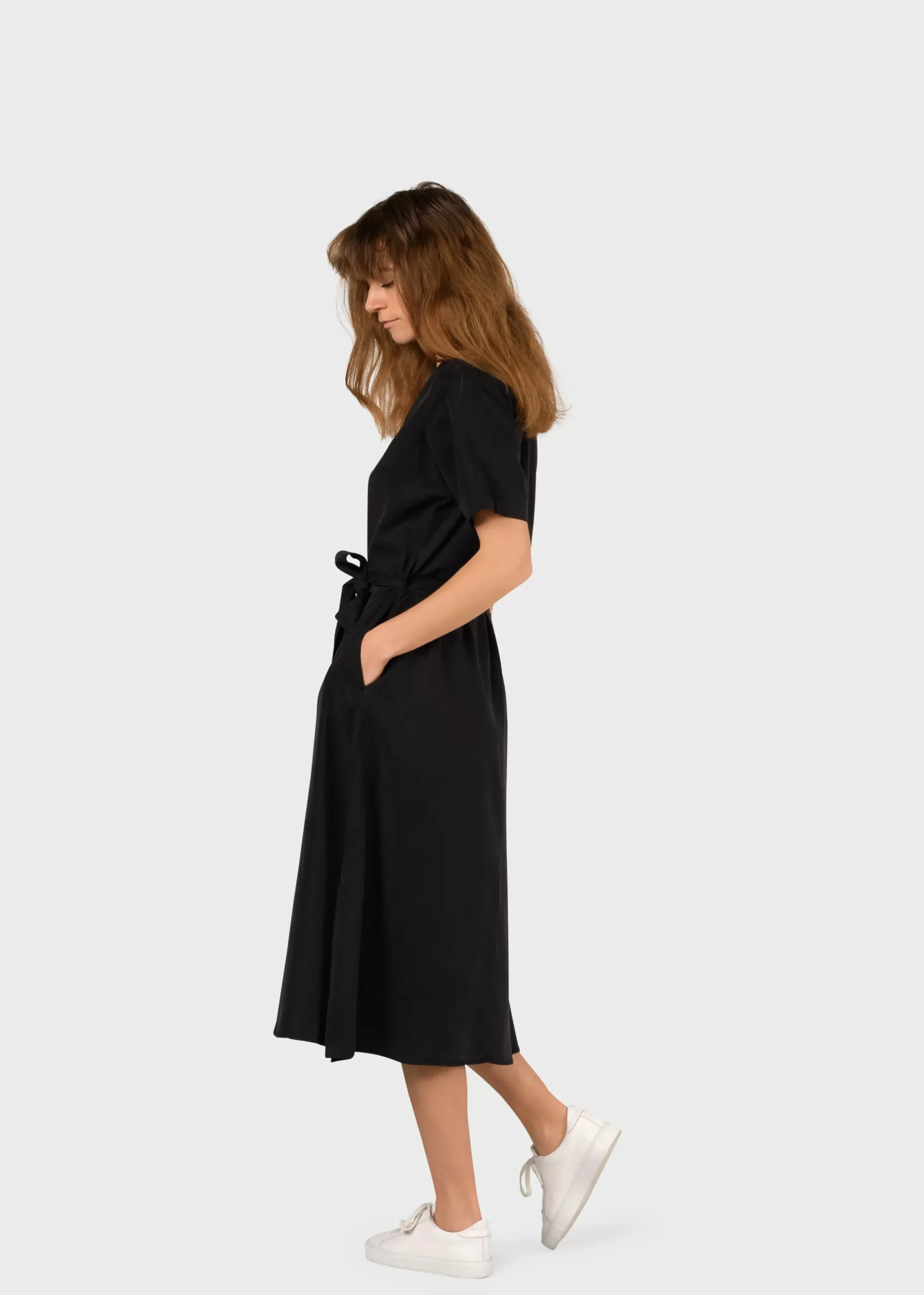Klitmoller Collective Kleider-Pernille dress - Black Lightbluechambrey