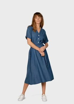 Klitmoller Collective Kleider-Pernille dress - Dark blue chambrey Lightbluechambrey