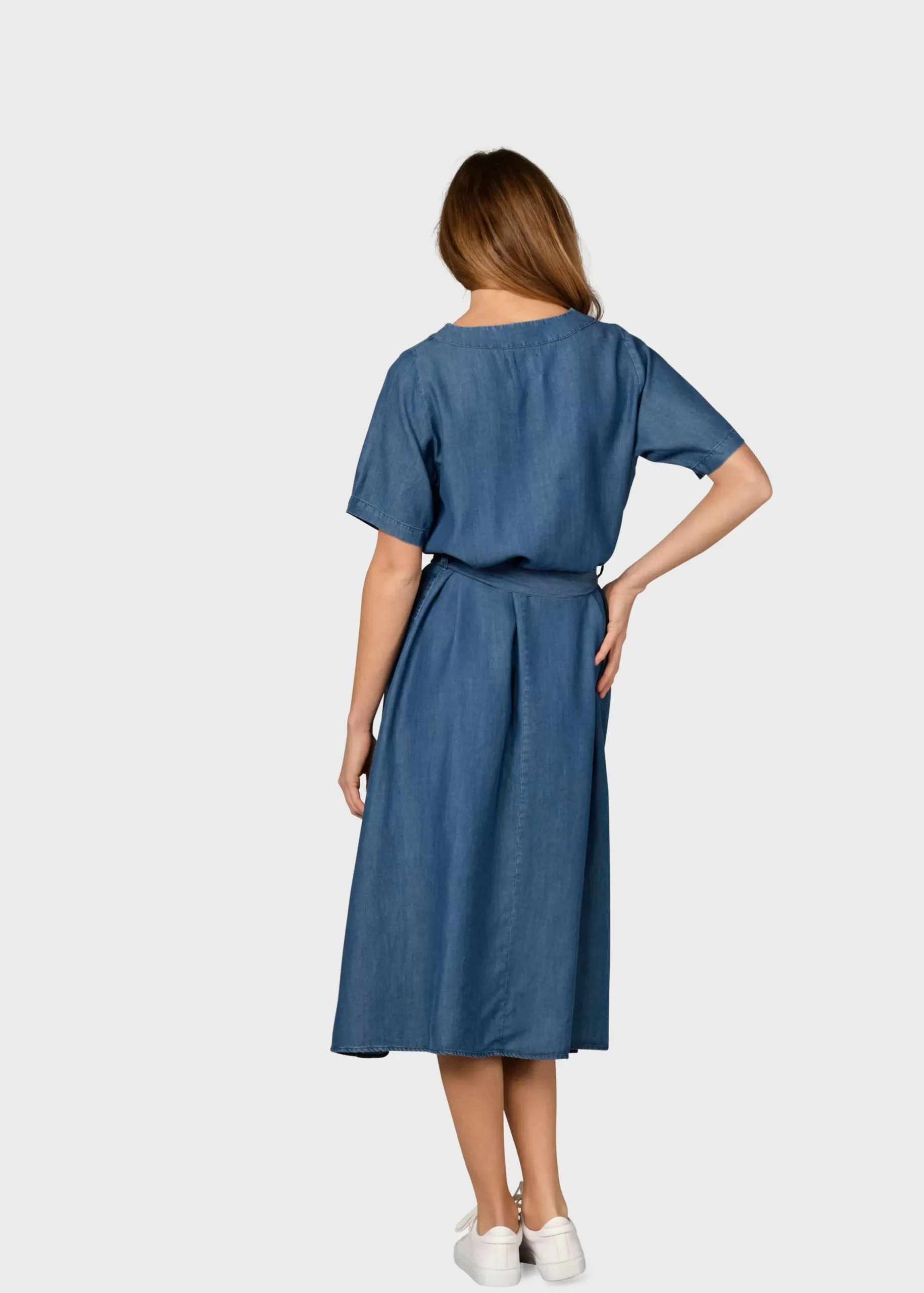 Klitmoller Collective Kleider-Pernille dress - Dark blue chambrey Lightbluechambrey