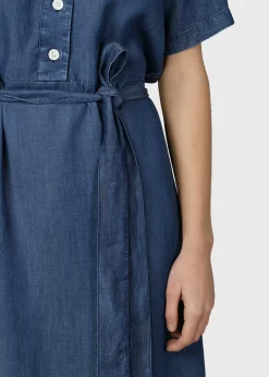 Klitmoller Collective Kleider-Pernille dress - Dark blue chambrey Lightbluechambrey