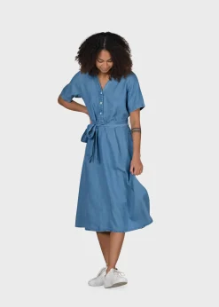 Klitmoller Collective Kleider-Pernille dress - Light blue chambrey Lightbluechambrey