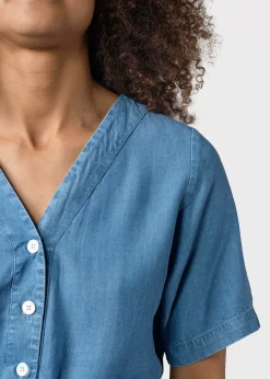 Klitmoller Collective Kleider-Pernille dress - Light blue chambrey Lightbluechambrey