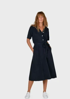 Klitmoller Collective Kleider-Pernille dress - Navy Lightbluechambrey