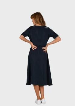 Klitmoller Collective Kleider-Pernille dress - Navy Lightbluechambrey