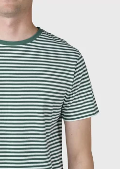 Klitmoller Collective T-shirts-Piet tee - Cream/moss green Cream/sand