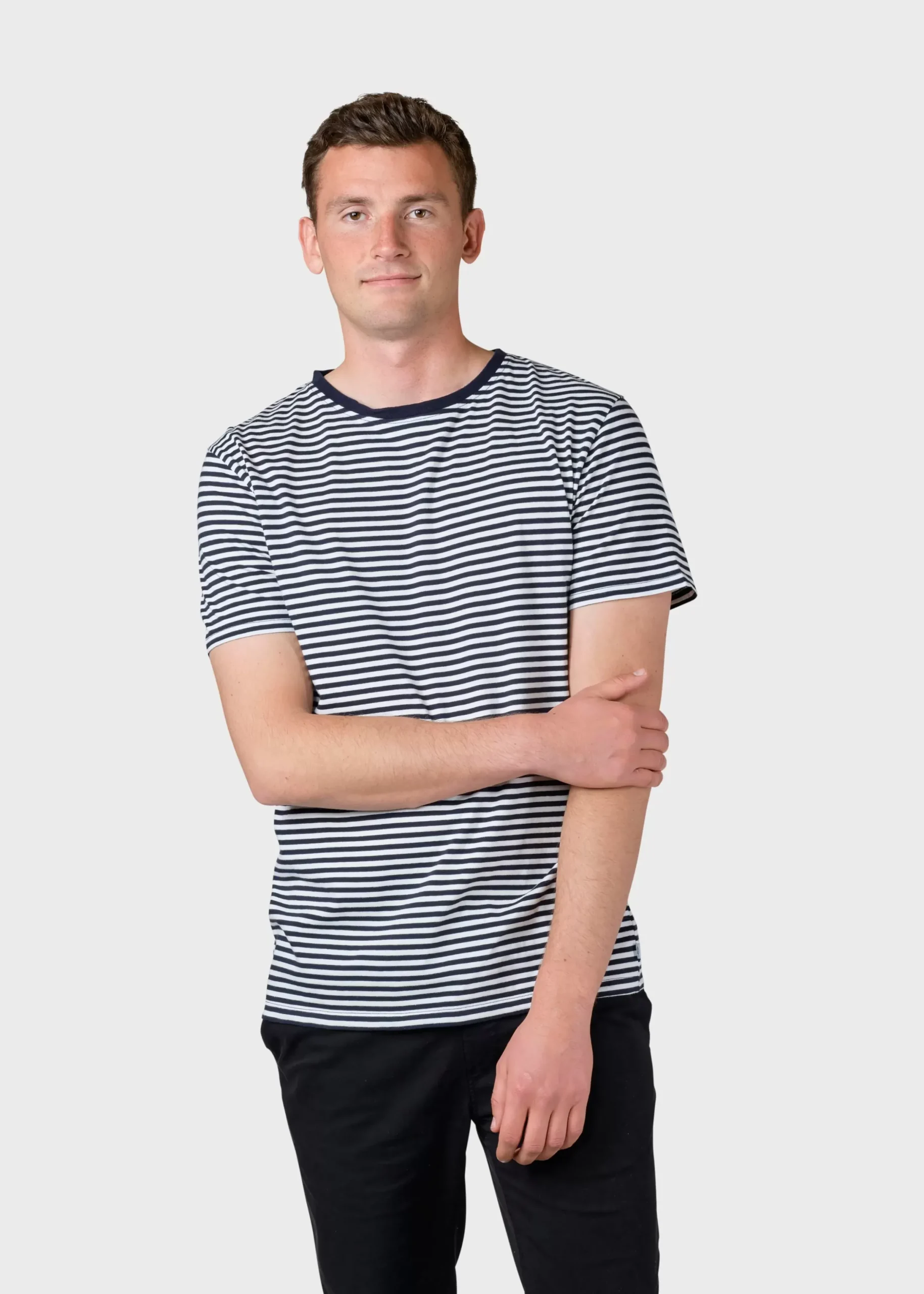 Klitmoller Collective T-shirts-Piet tee - Cream/navy Cream/sand