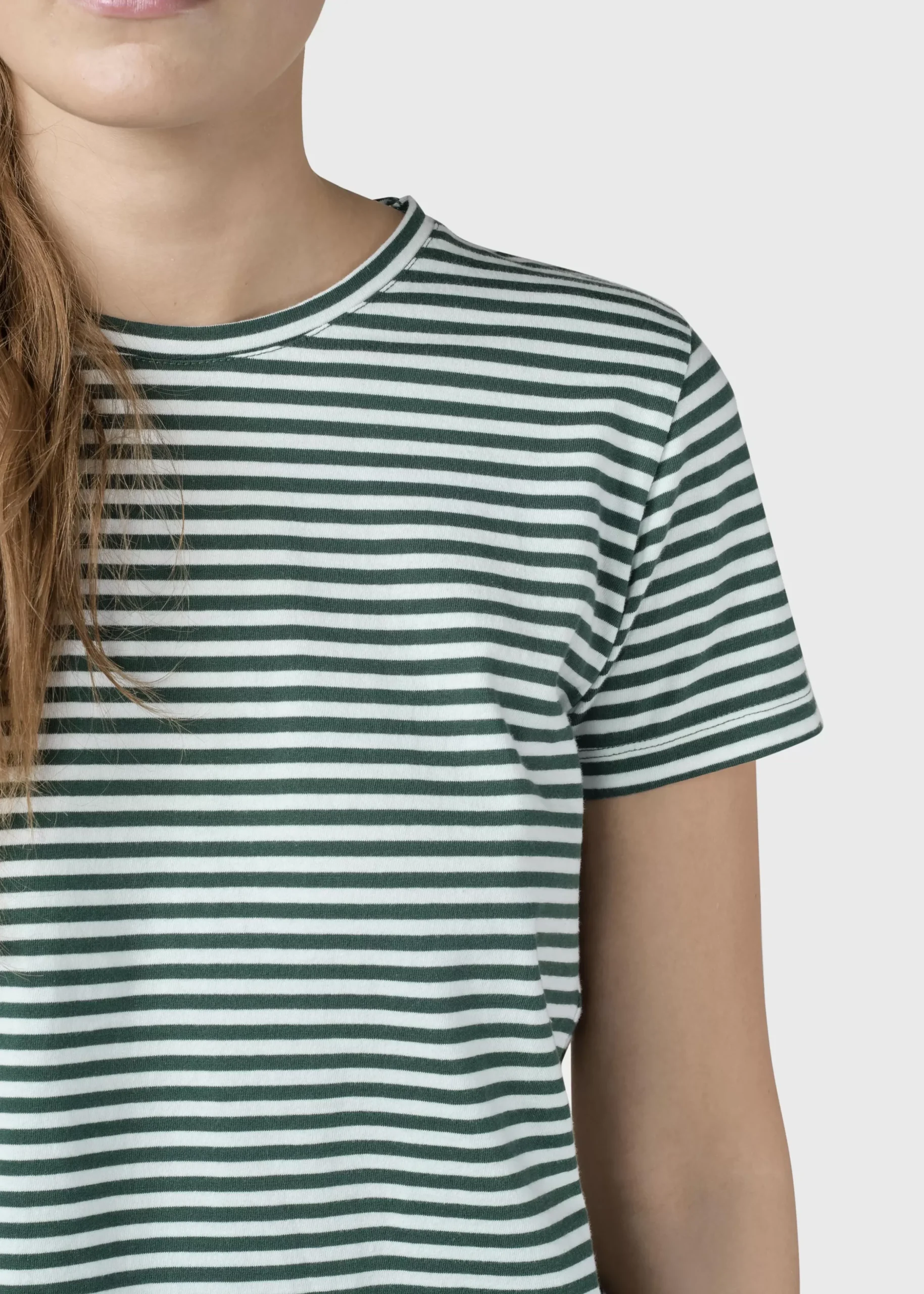 Klitmoller Collective T-shirts-Pil tee - Cream/moss green Cream/navy