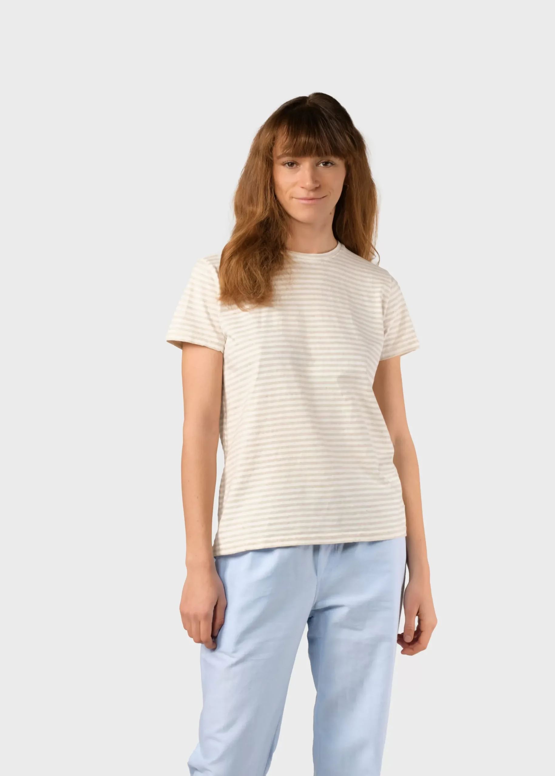 Klitmoller Collective T-shirts-Pil tee - Cream/sand Cream/navy