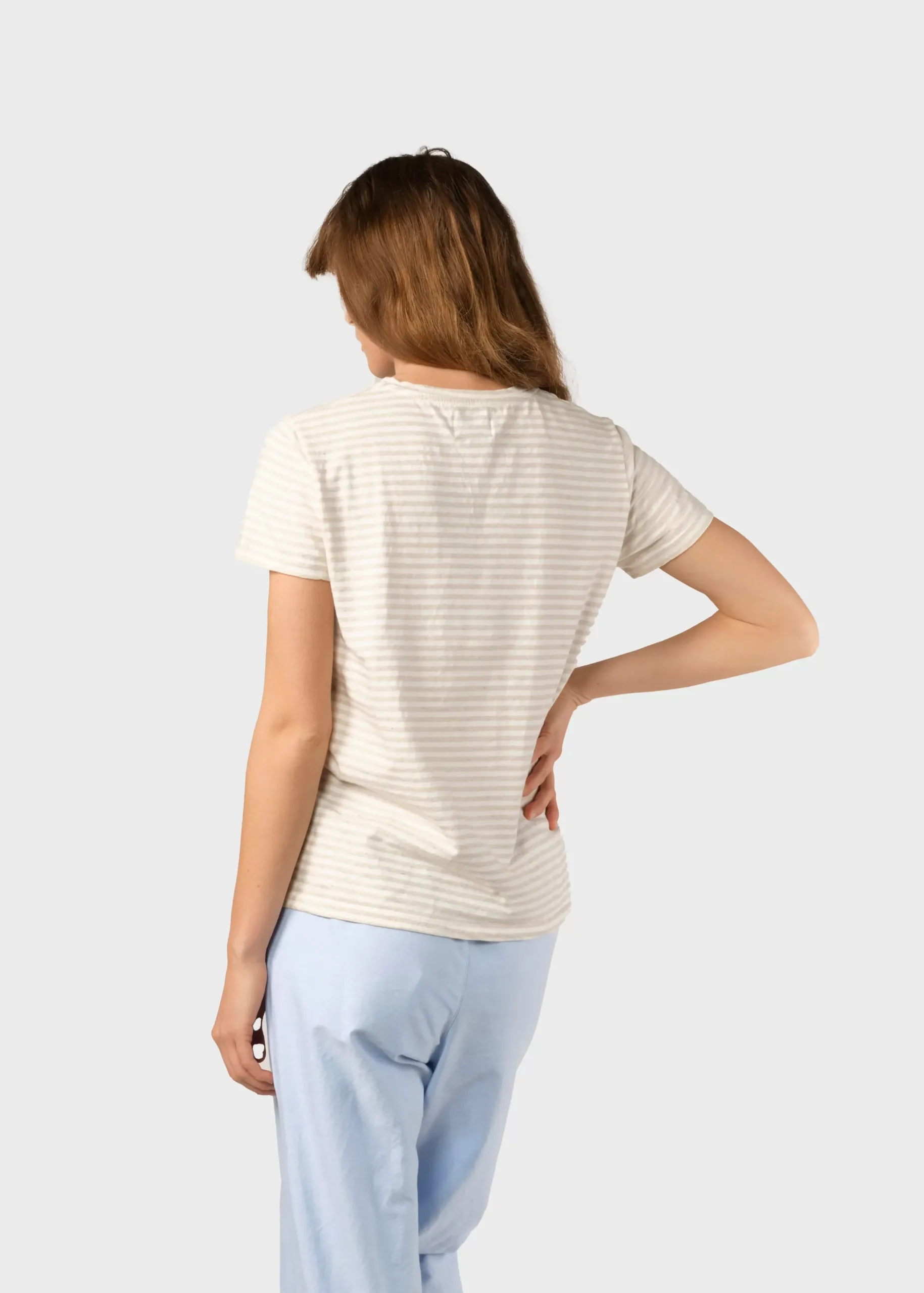 Klitmoller Collective T-shirts-Pil tee - Cream/sand Cream/navy