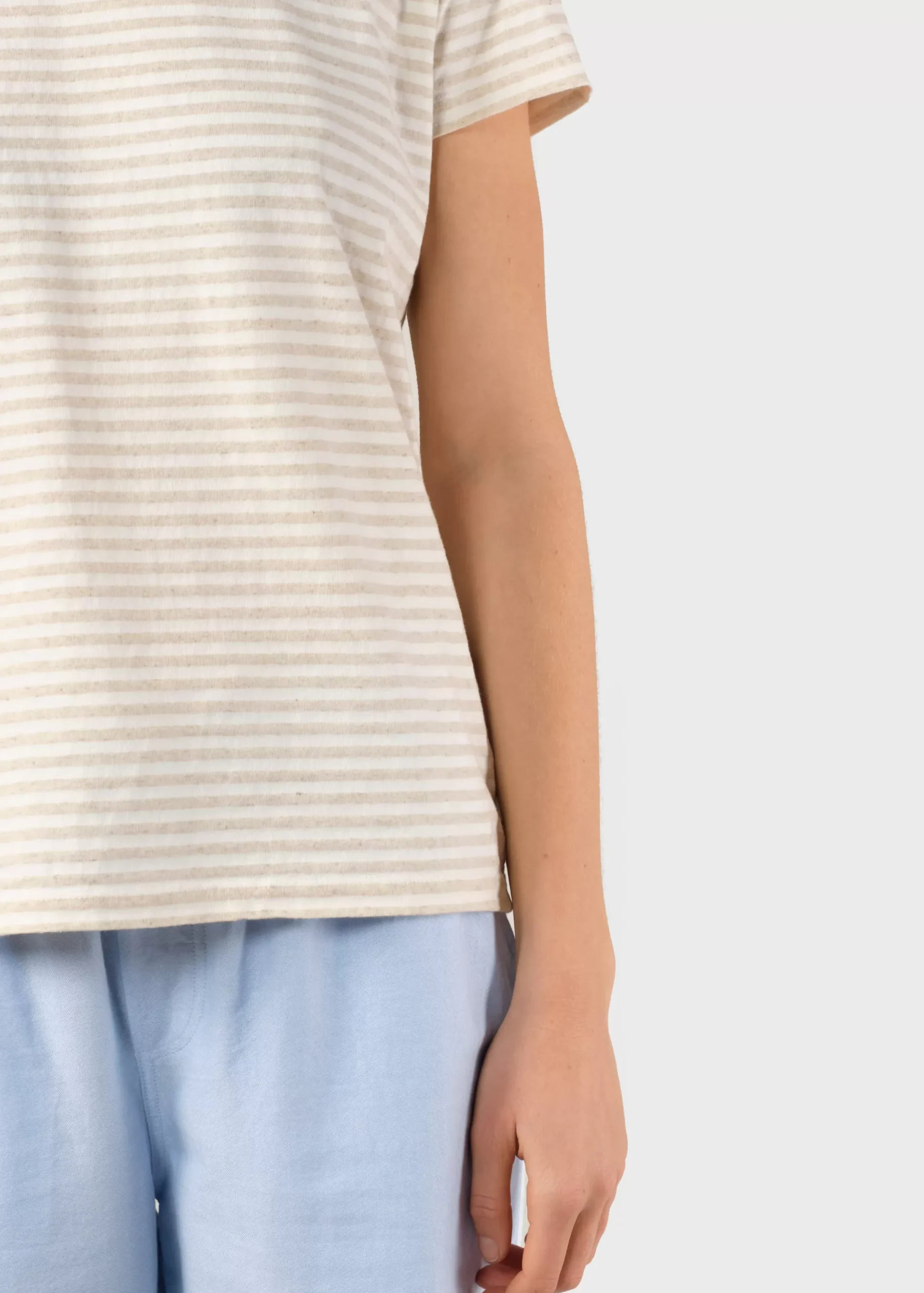 Klitmoller Collective T-shirts-Pil tee - Cream/sand Cream/navy