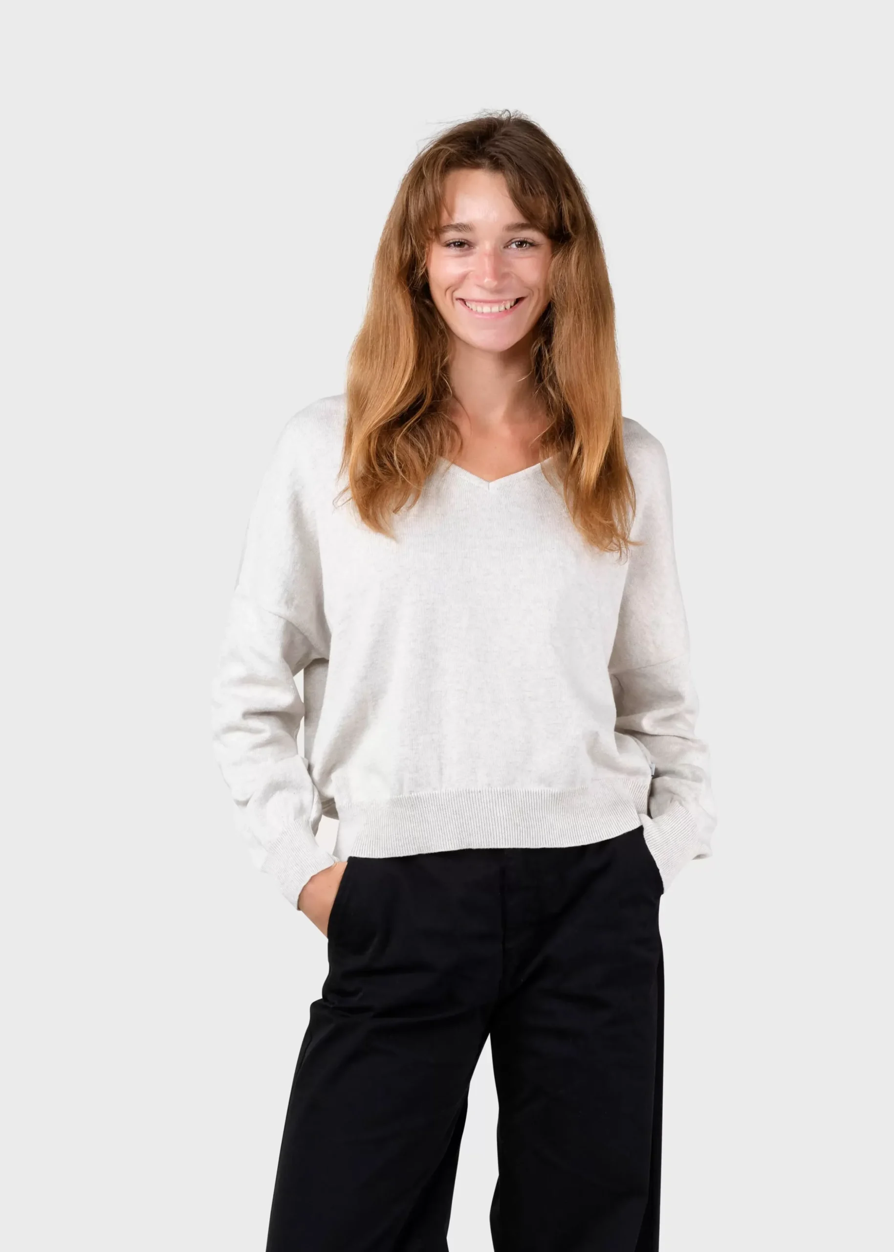 Klitmoller Collective Strick-Randi knit - Cream melange Lemonsorbet