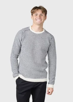 Klitmoller Collective Gebürstete Merinowolle-Rene knit - Cream/navy Navy/cream