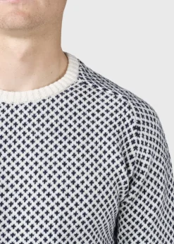 Klitmoller Collective Gebürstete Merinowolle-Rene knit - Cream/navy Navy/cream