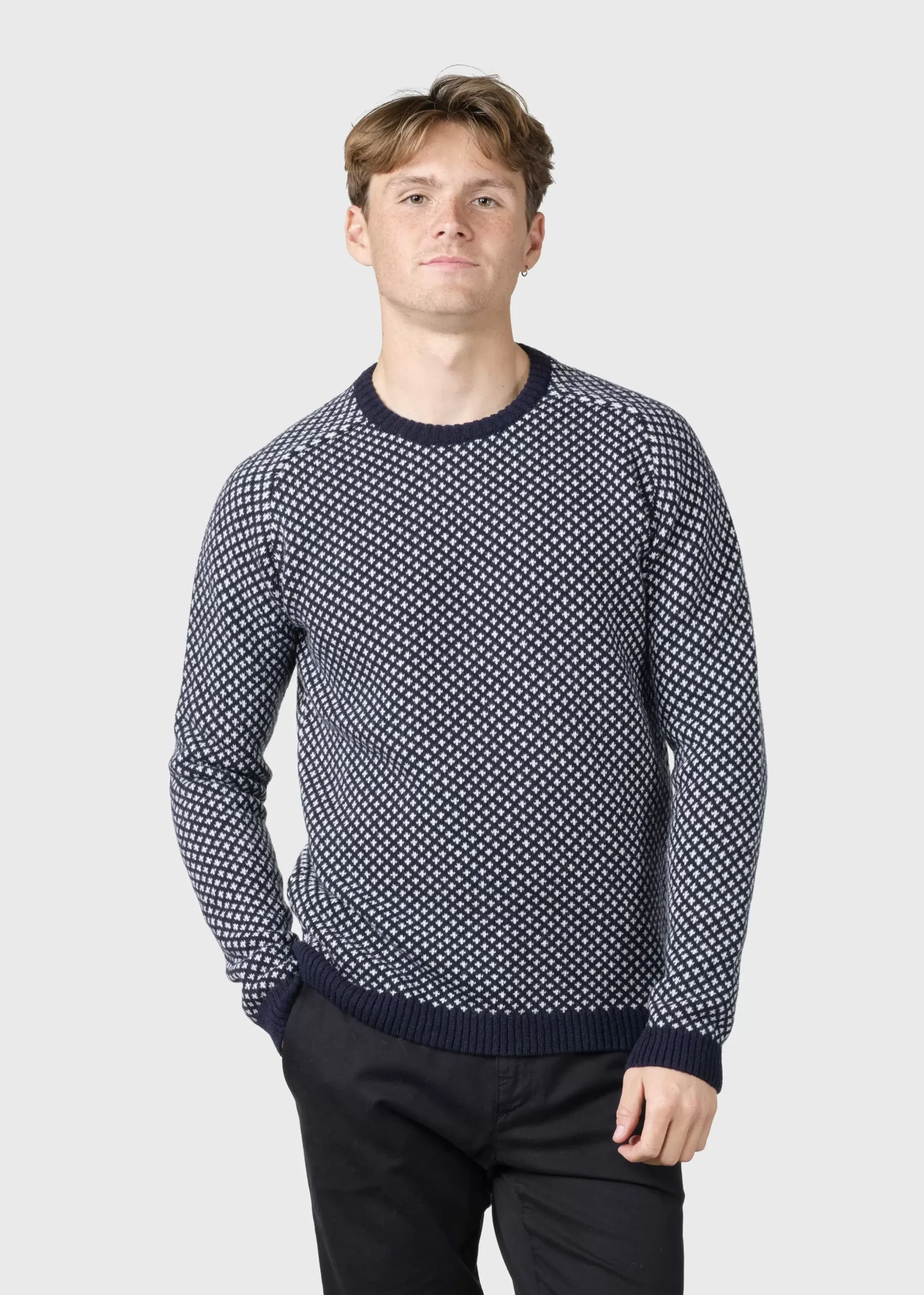 Klitmoller Collective Strick-Rene knit - Navy/cream