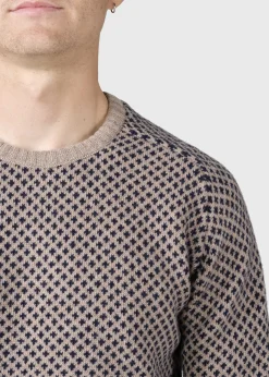 Klitmoller Collective Strick-Rene knit - Sand/navy Navy/cream