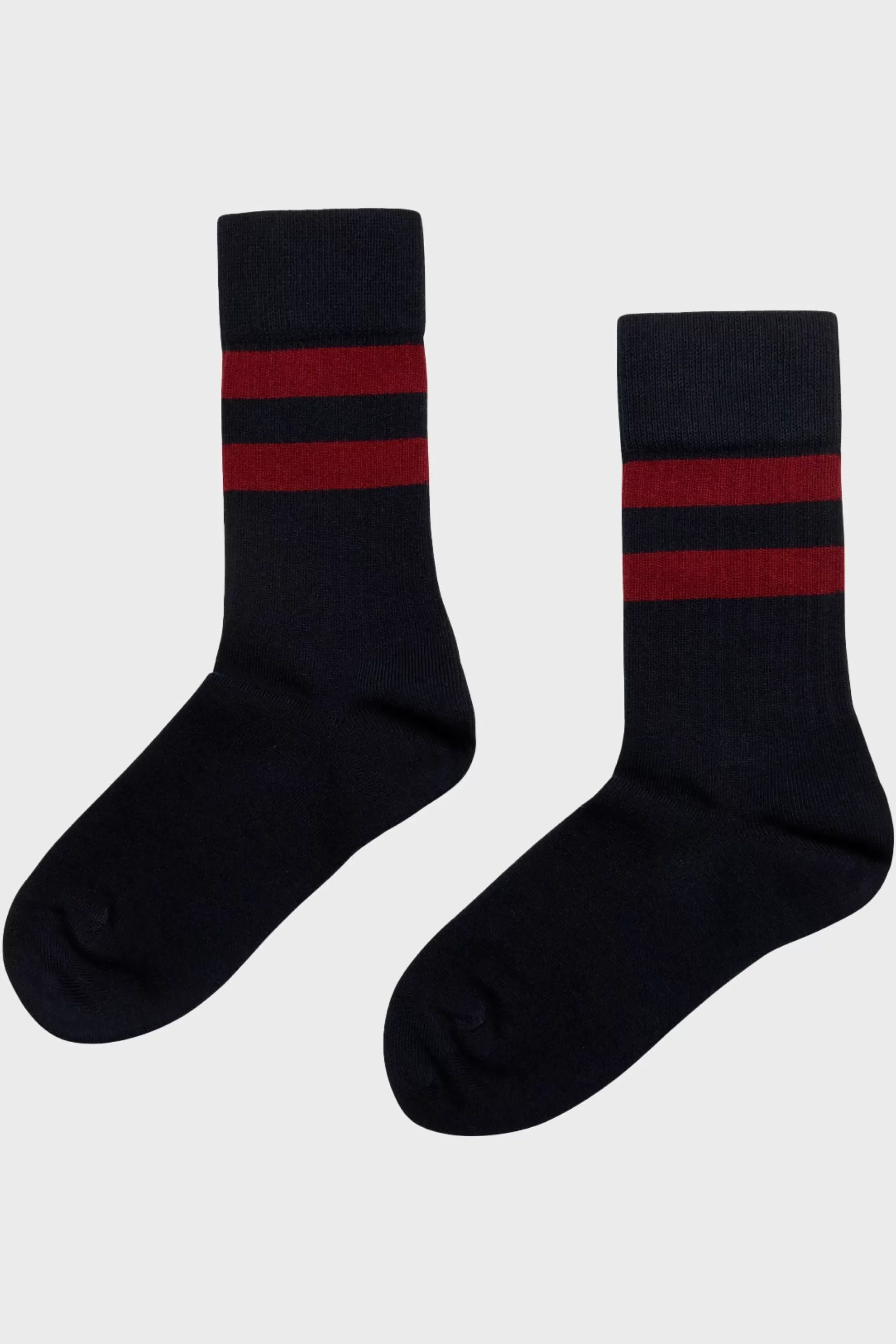 Klitmoller Collective Accessories-Retro cotton sock - Navy/clay red Cream/navy