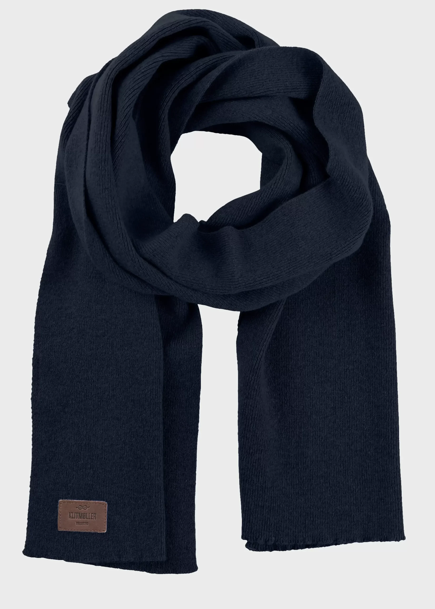 Klitmoller Collective Accessories-Rib scarf - Navy Coffee