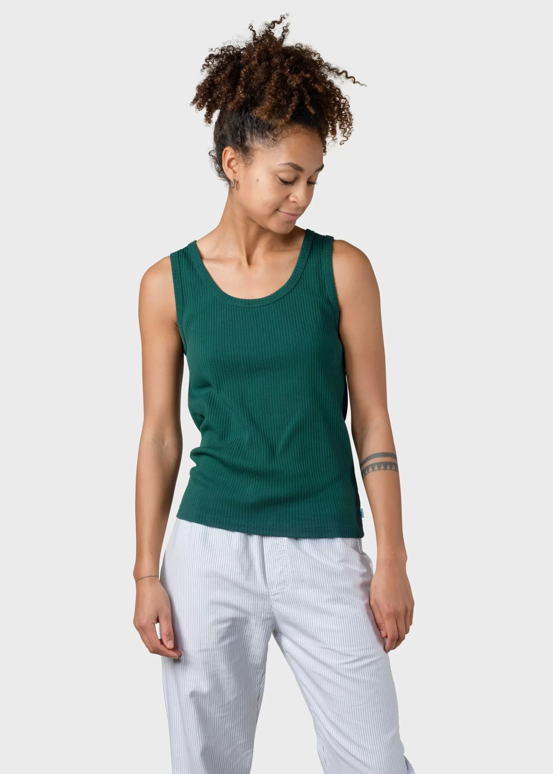 Klitmoller Collective T-shirts-Rib top - Moss Green Lilac