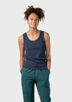 Klitmoller Collective T-shirts-Rib top - Navy Lilac