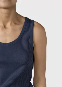 Klitmoller Collective T-shirts-Rib top - Navy Lilac