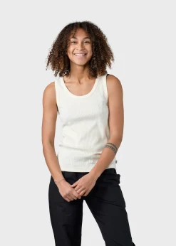 Klitmoller Collective T-shirts-Rib top stripes - Cream/lemon sorbet Lilac