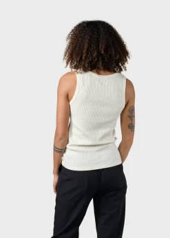 Klitmoller Collective T-shirts-Rib top stripes - Cream/lemon sorbet Lilac