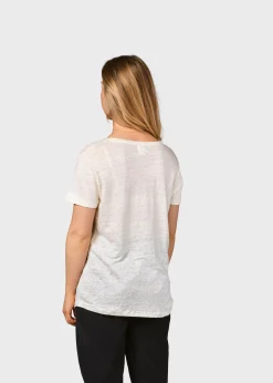 Klitmoller Collective T-shirts-Rikke linen tee - Cream Ocean