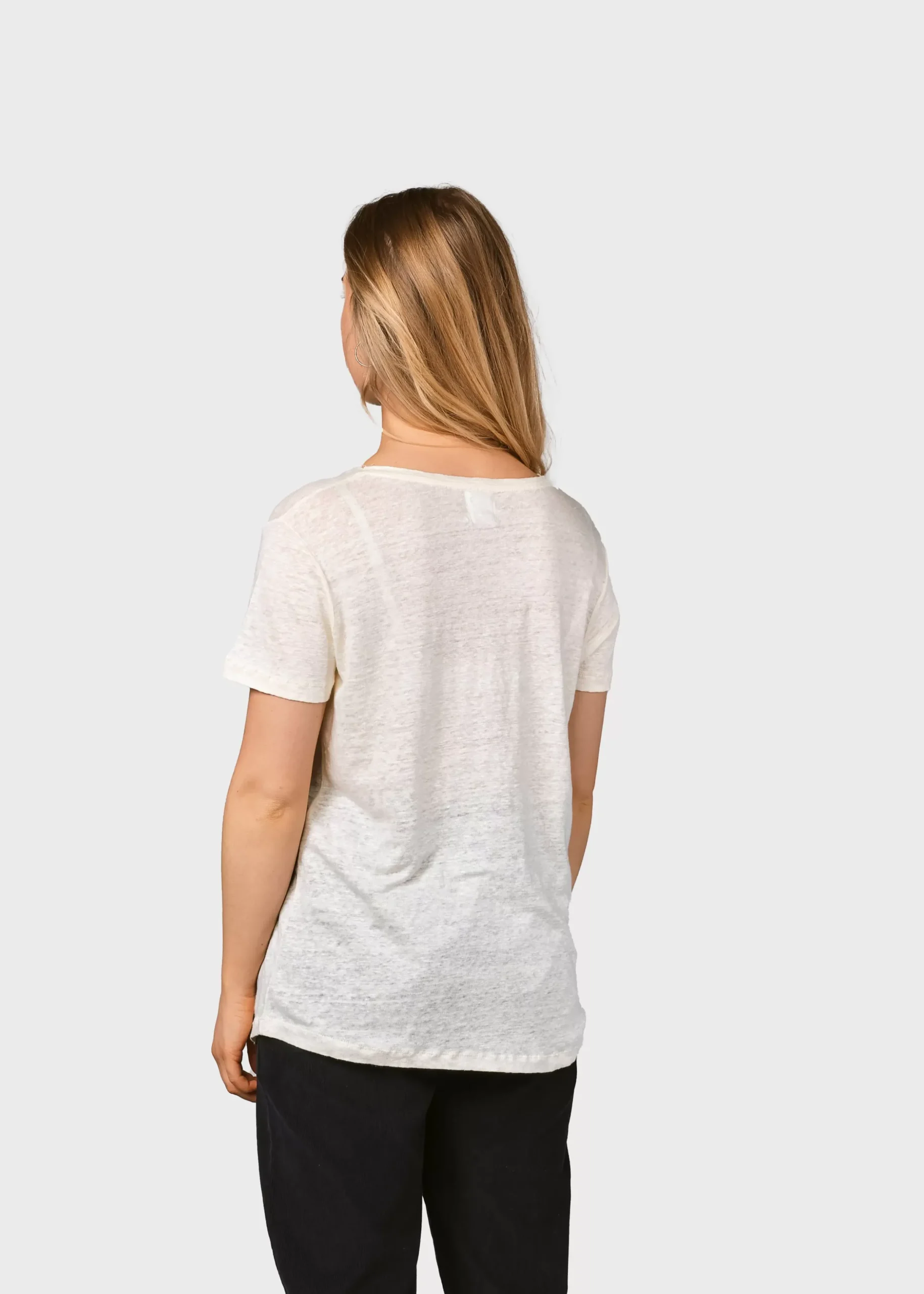 Klitmoller Collective T-shirts-Rikke linen tee - Cream Ocean