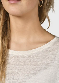 Klitmoller Collective T-shirts-Rikke linen tee - Cream Ocean