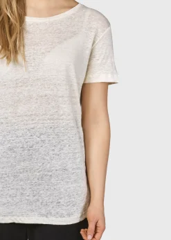 Klitmoller Collective T-shirts-Rikke linen tee - Cream Ocean