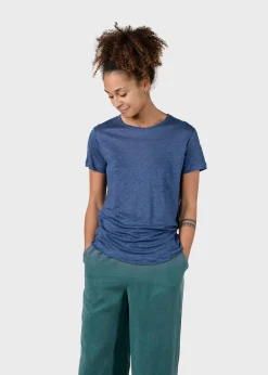 Klitmoller Collective T-shirts-Rikke linen tee - Ocean