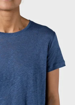 Klitmoller Collective T-shirts-Rikke linen tee - Ocean