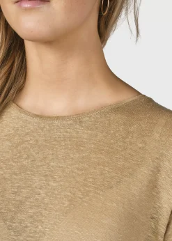 Klitmoller Collective T-shirts-Rikke linen tee - Sand Ocean