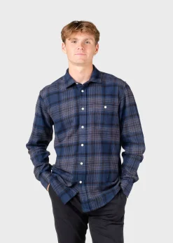 Klitmoller Collective Hemden-Rocco shirt - Navy check Browncheck