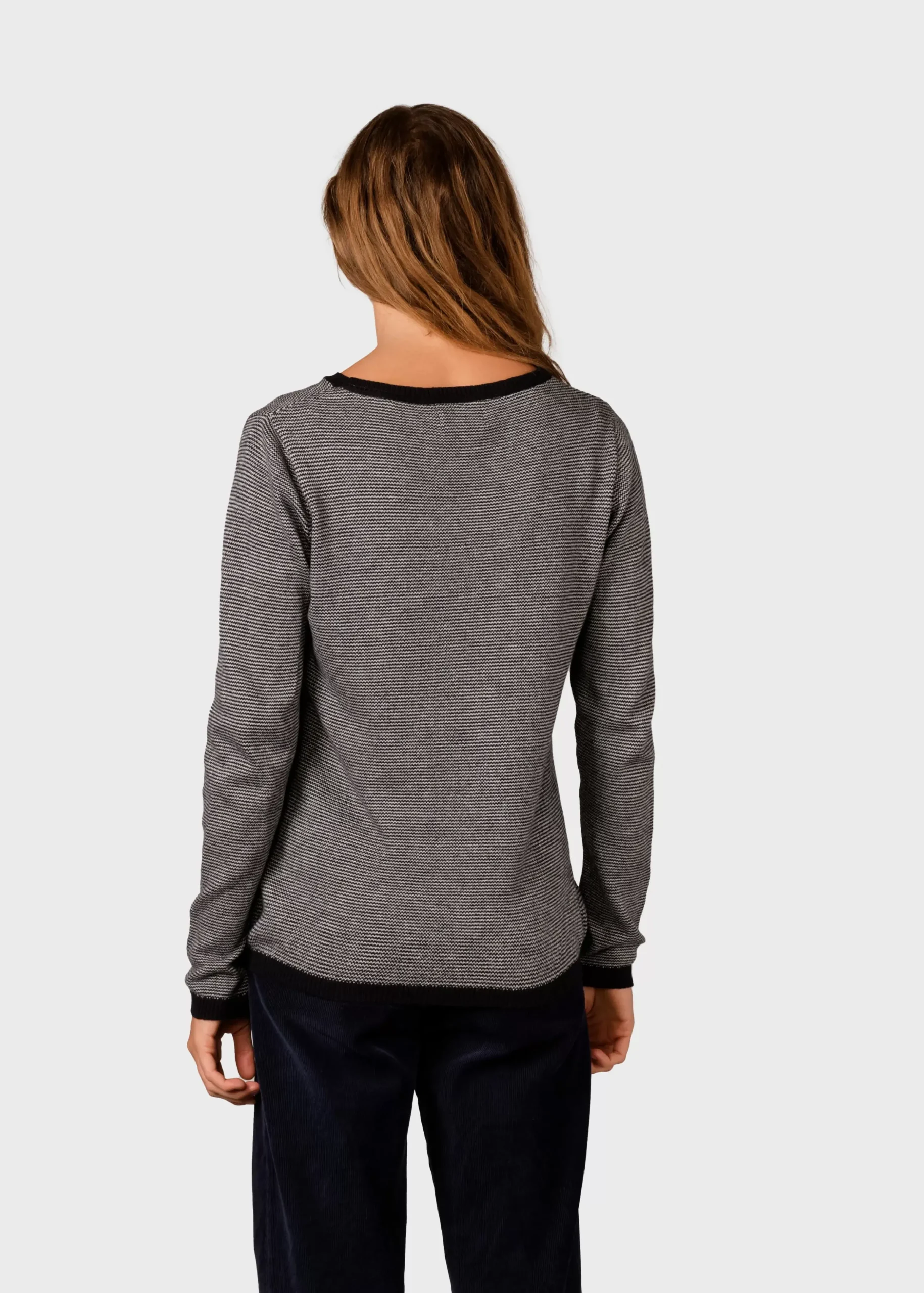Klitmoller Collective Strick-Rosa knit - Black/pastel grey Pastelgrey/cream