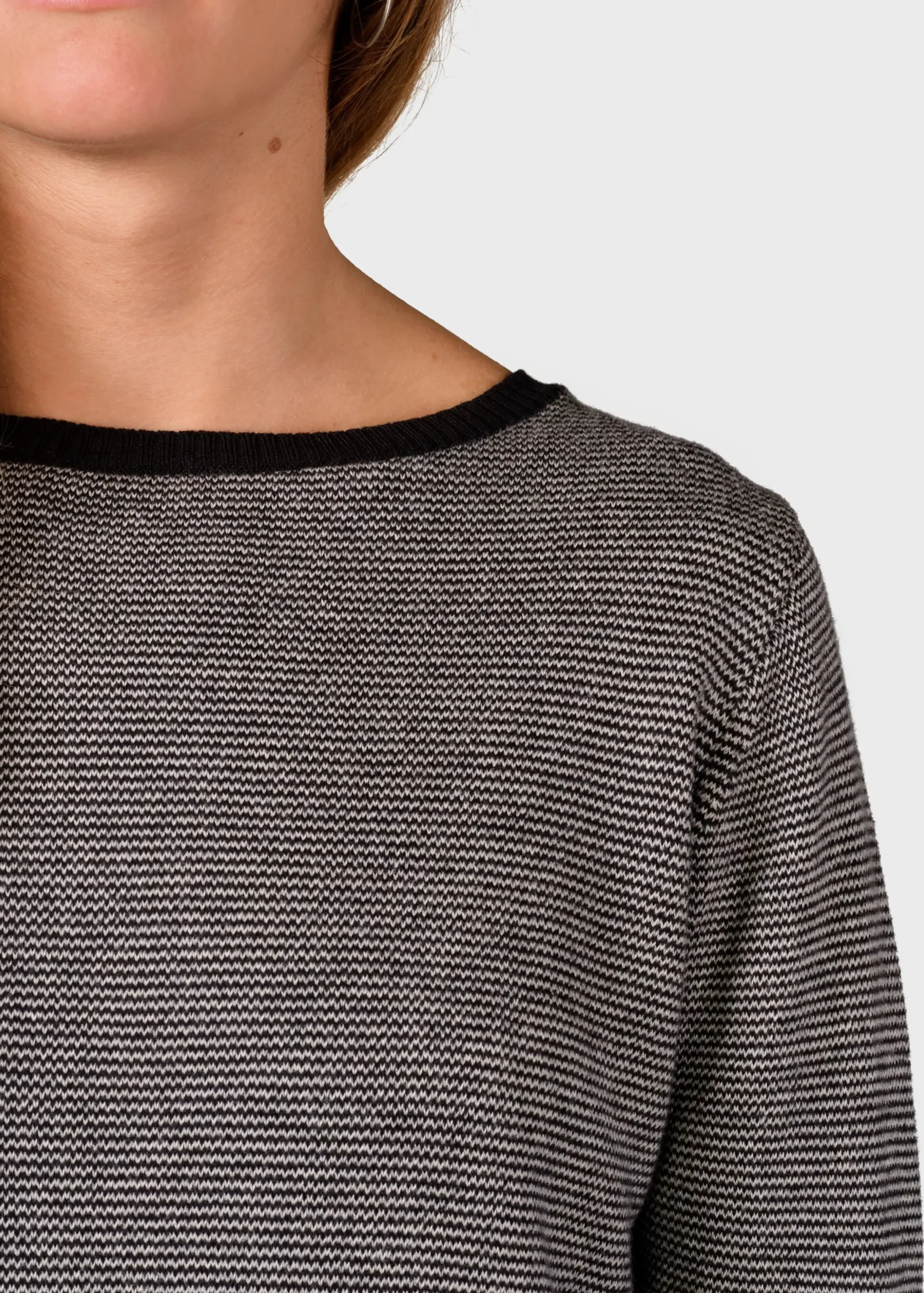 Klitmoller Collective Strick-Rosa knit - Black/pastel grey Pastelgrey/cream
