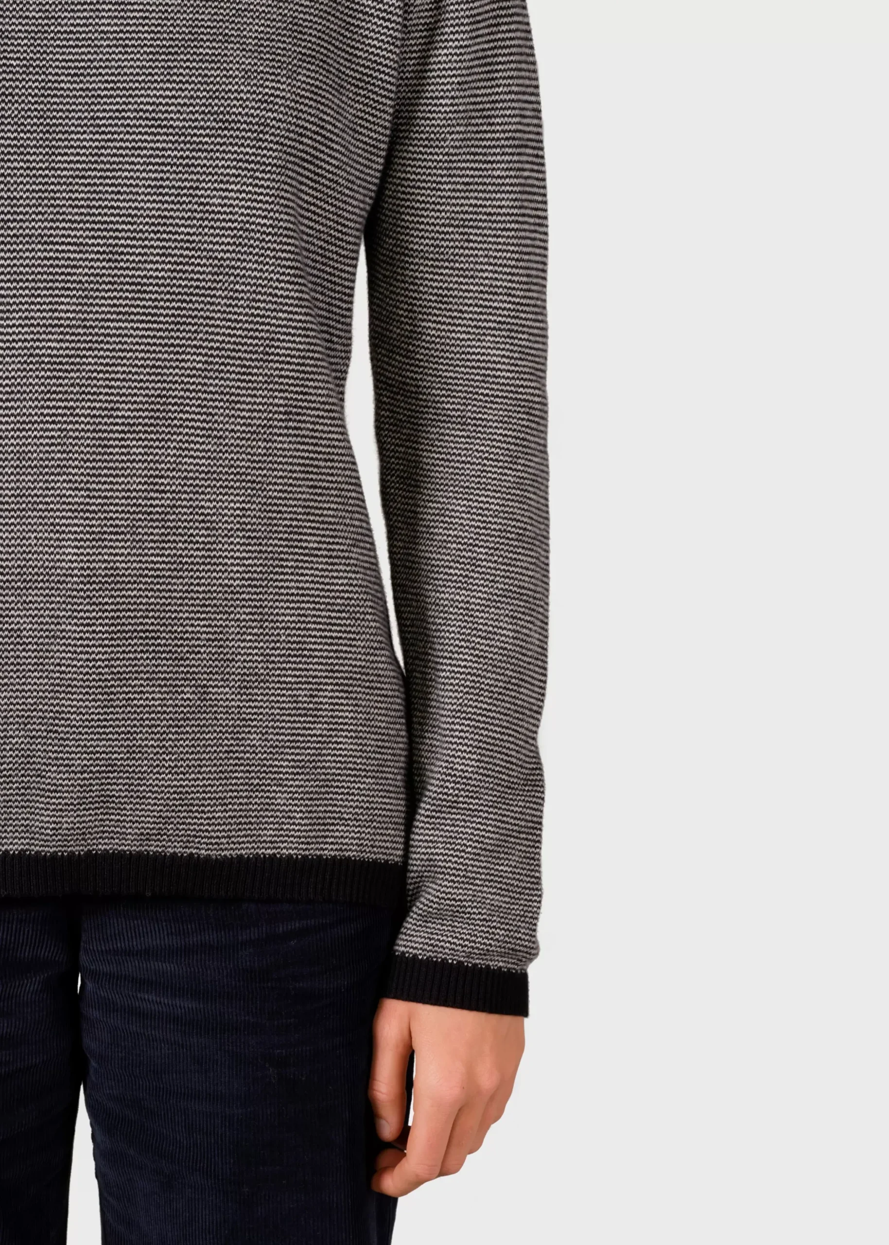 Klitmoller Collective Strick-Rosa knit - Black/pastel grey Pastelgrey/cream