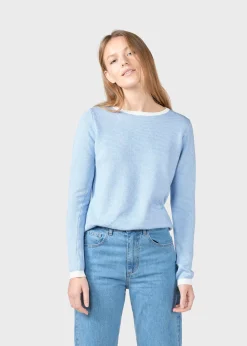 Klitmoller Collective Strick-Rosa knit - Cream/light blue Pastelgrey/cream