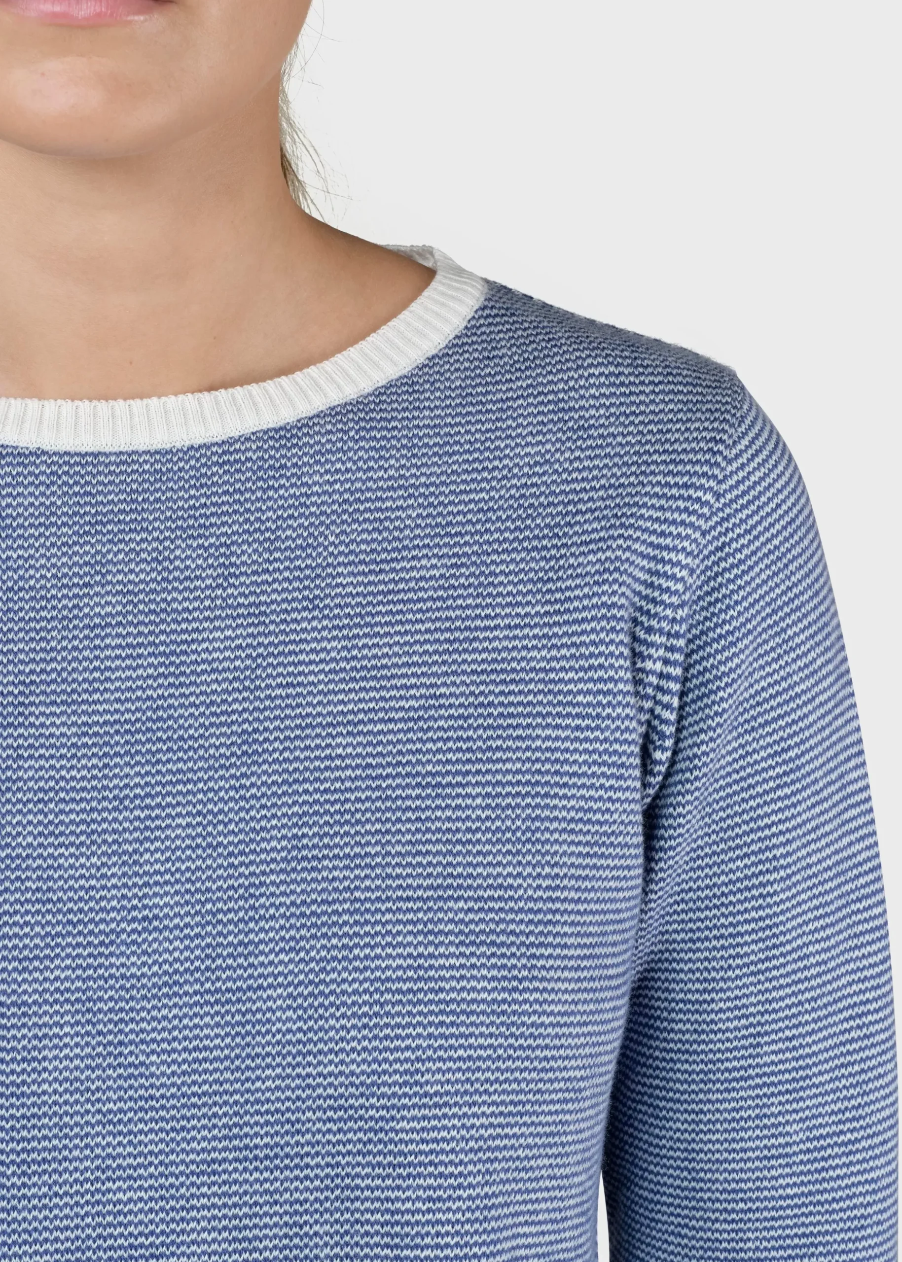 Klitmoller Collective Strick-Rosa knit - Cream/ocean Pastelgrey/cream