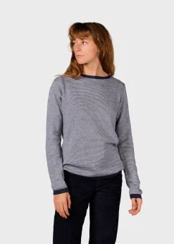 Klitmoller Collective Strick-Rosa knit - Navy/cream Pastelgrey/cream