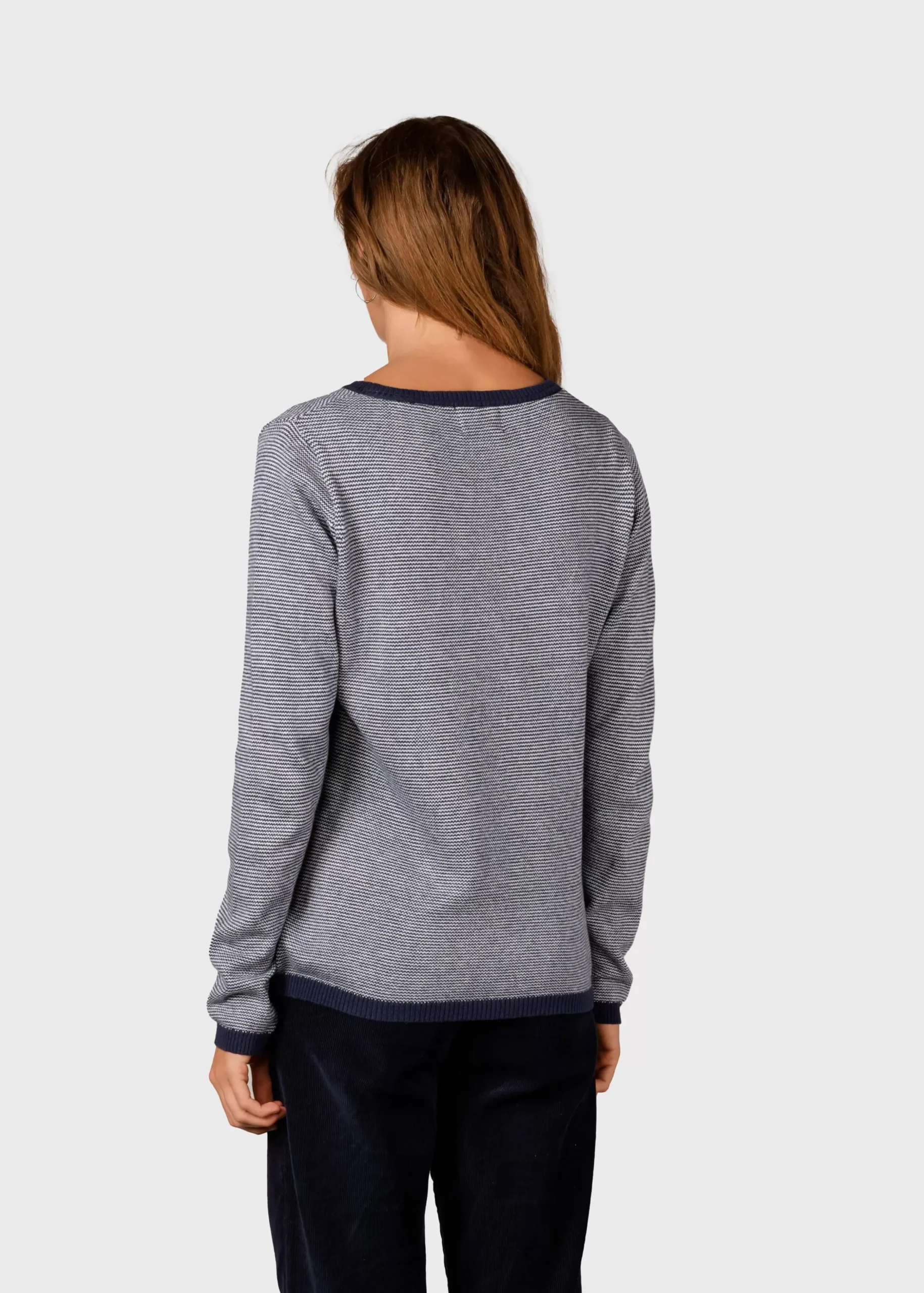 Klitmoller Collective Strick-Rosa knit - Navy/cream Pastelgrey/cream