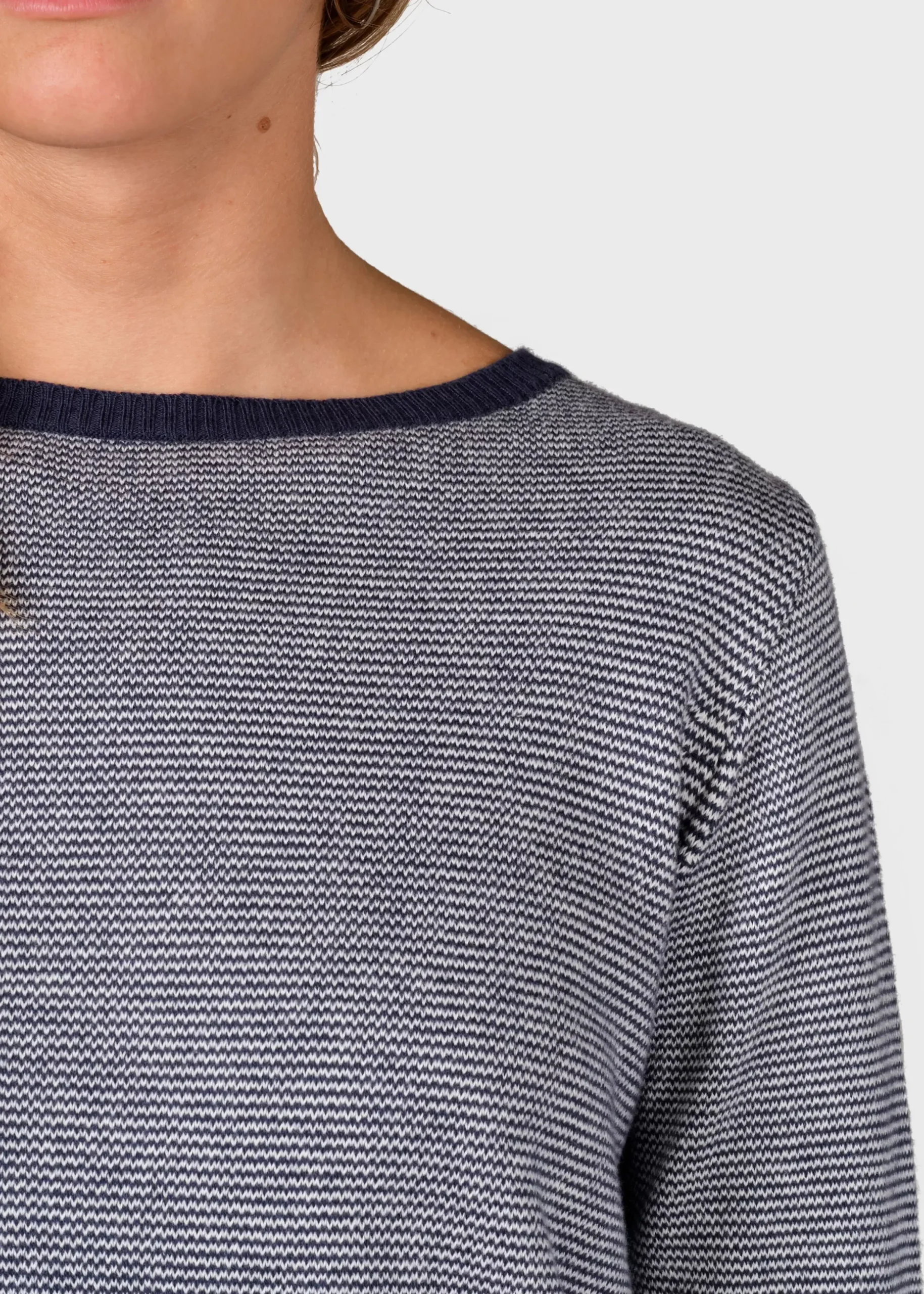 Klitmoller Collective Strick-Rosa knit - Navy/cream Pastelgrey/cream